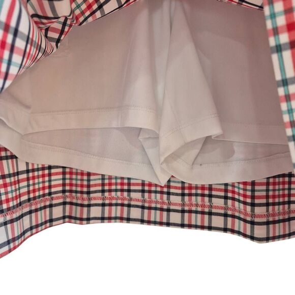 Izod Golf Women's White/Red/Navy Cotton/Poly Plaid Athletic Skirt Skort - Picture 5 of 5